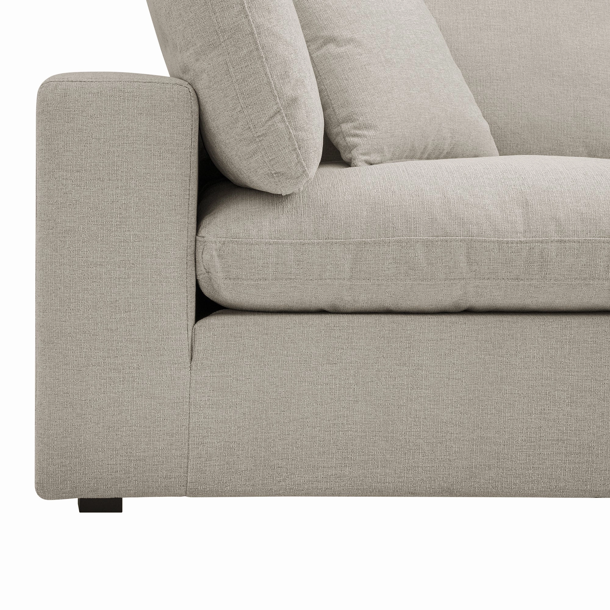 Lutyens Oatmeal Weave Fabric Modular Sofa, 2-Piece Chaise