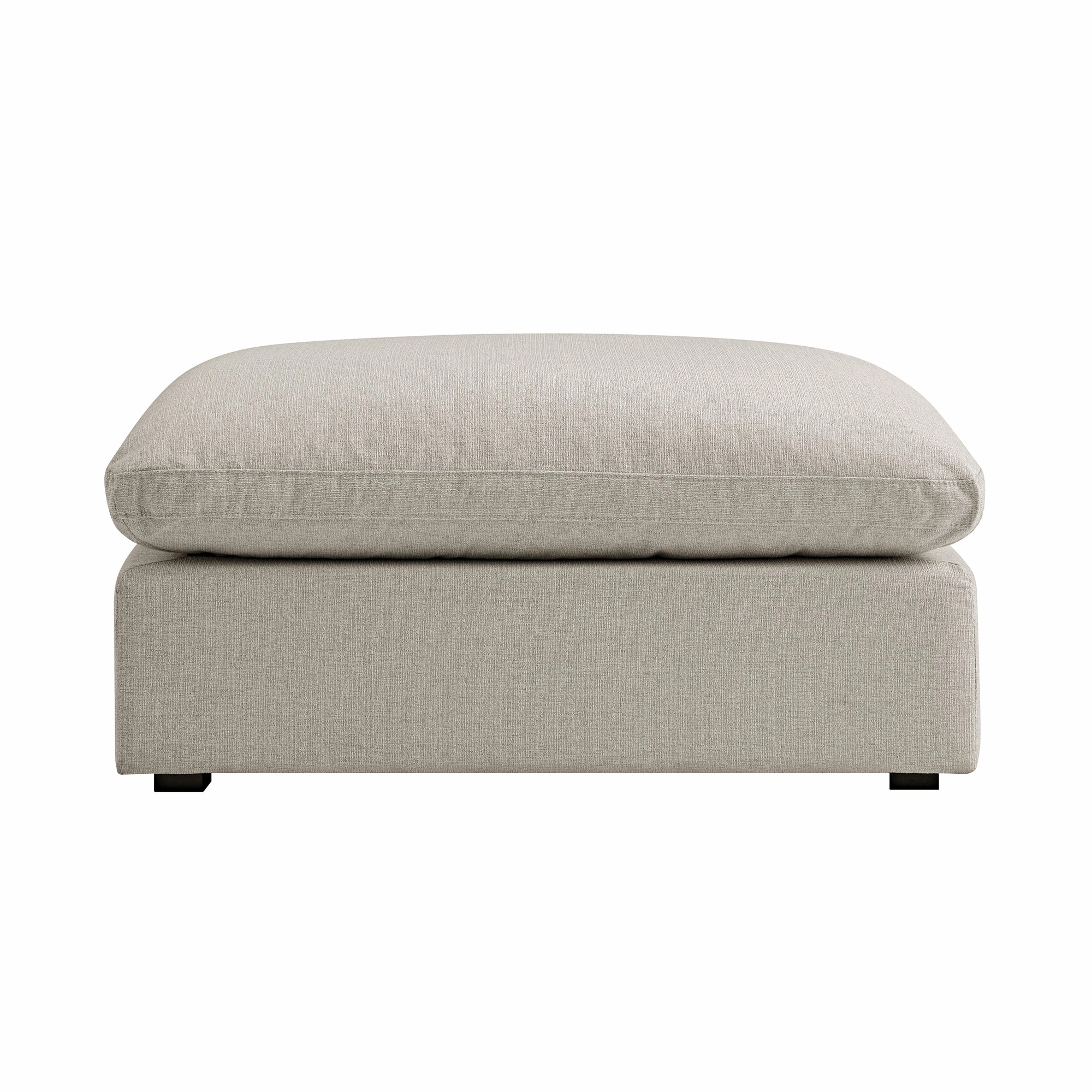 Lutyens Oatmeal Weave Fabric Modular Sofa, Stool