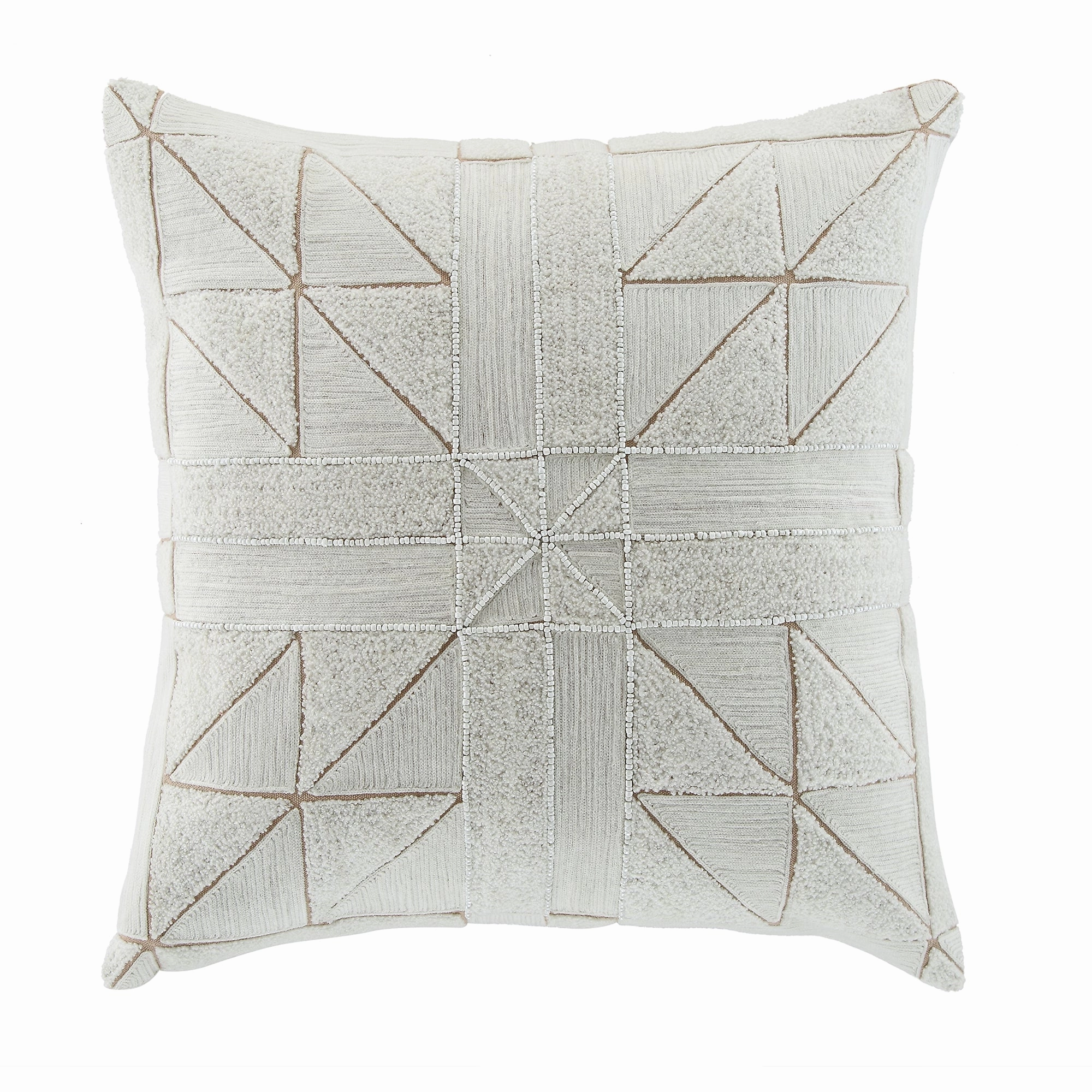 Luxe Collection Victoria Boucl Patchwork Hand Beaded Cushion