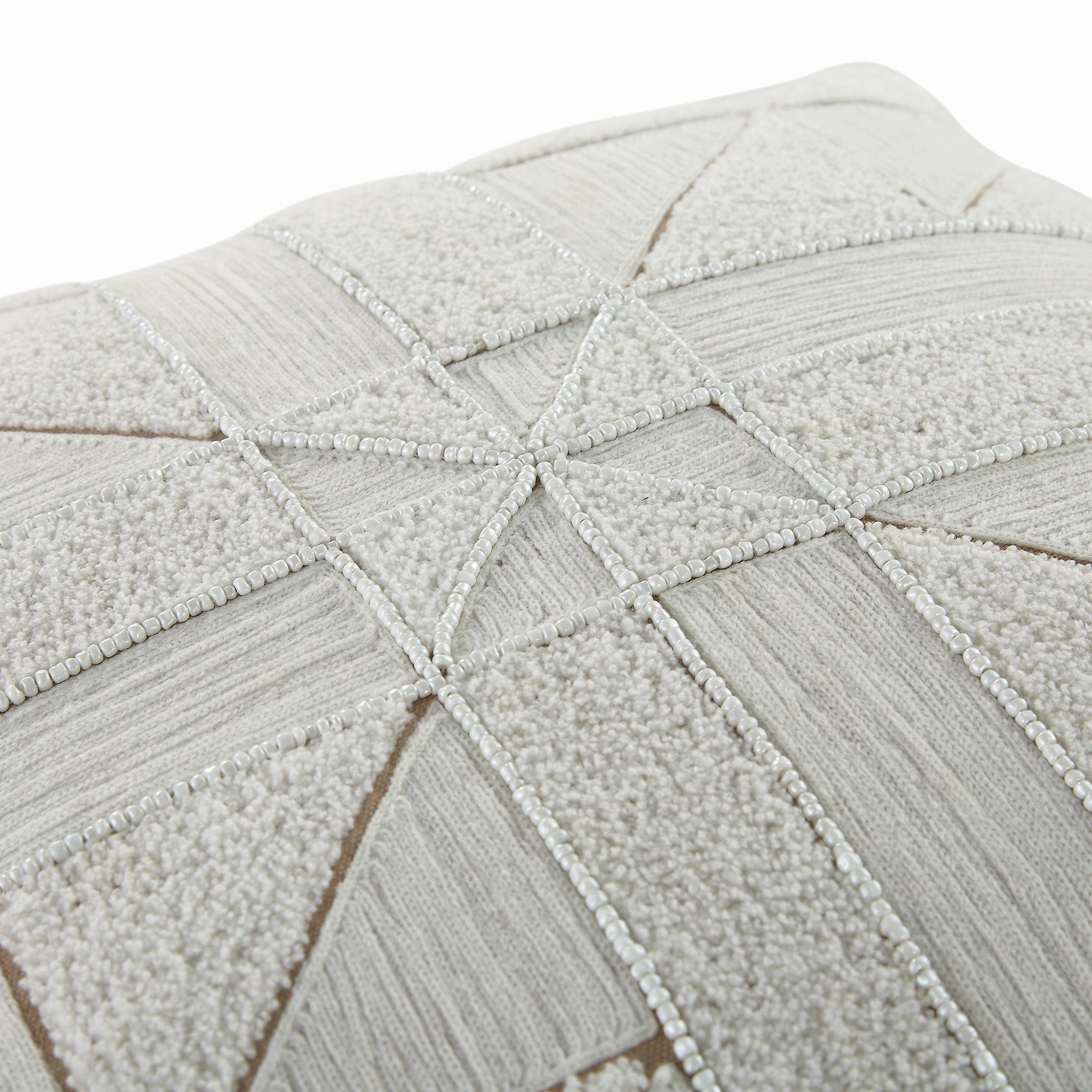 Luxe Collection Victoria Boucl Patchwork Hand Beaded Cushion