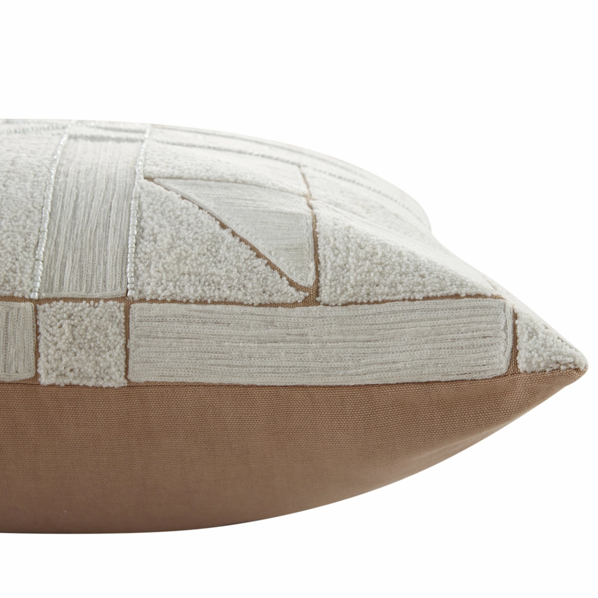 Luxe Collection Victoria Boucl Patchwork Hand Beaded Cushion