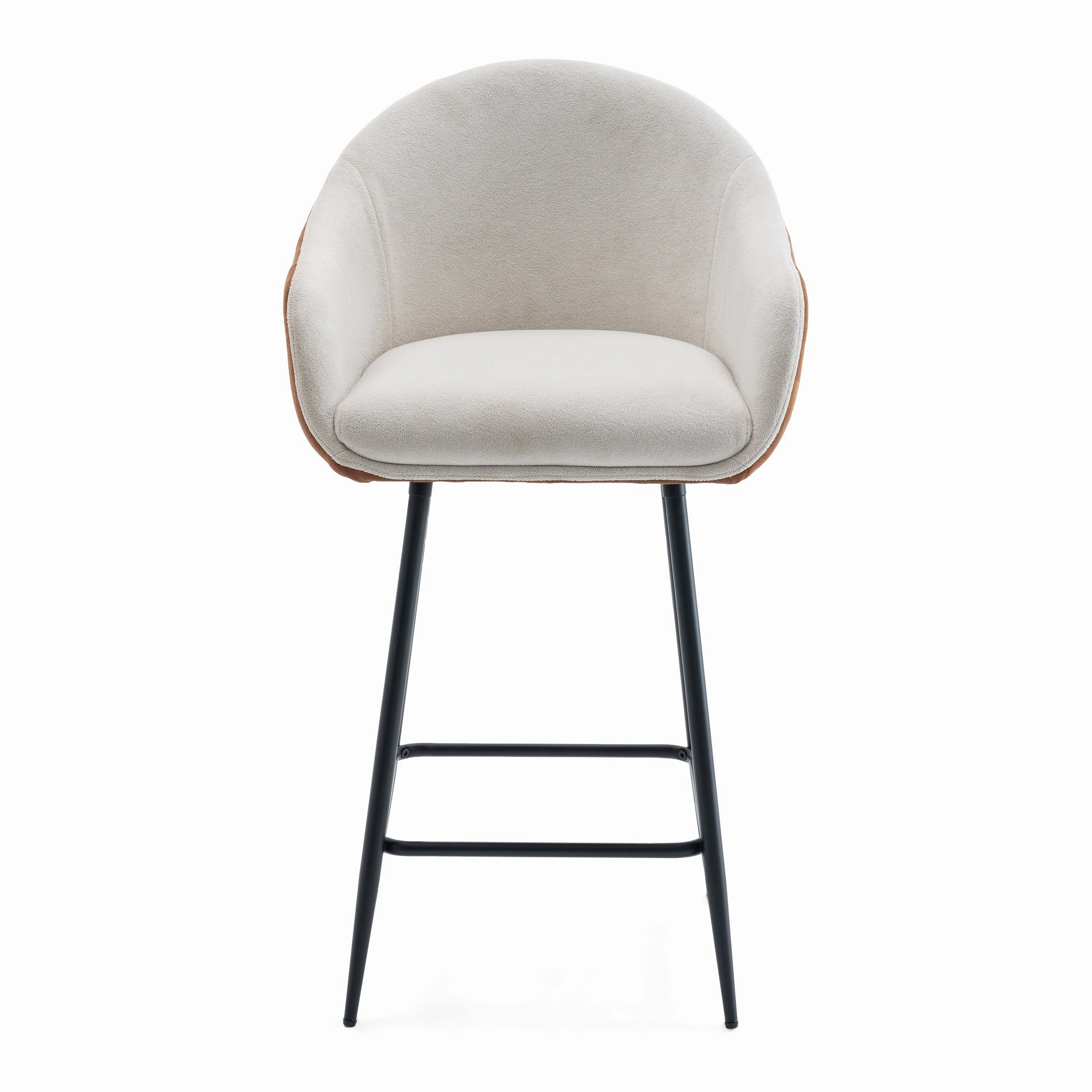 Luxury Bar Beige & Brown Upholstery Counter Stools