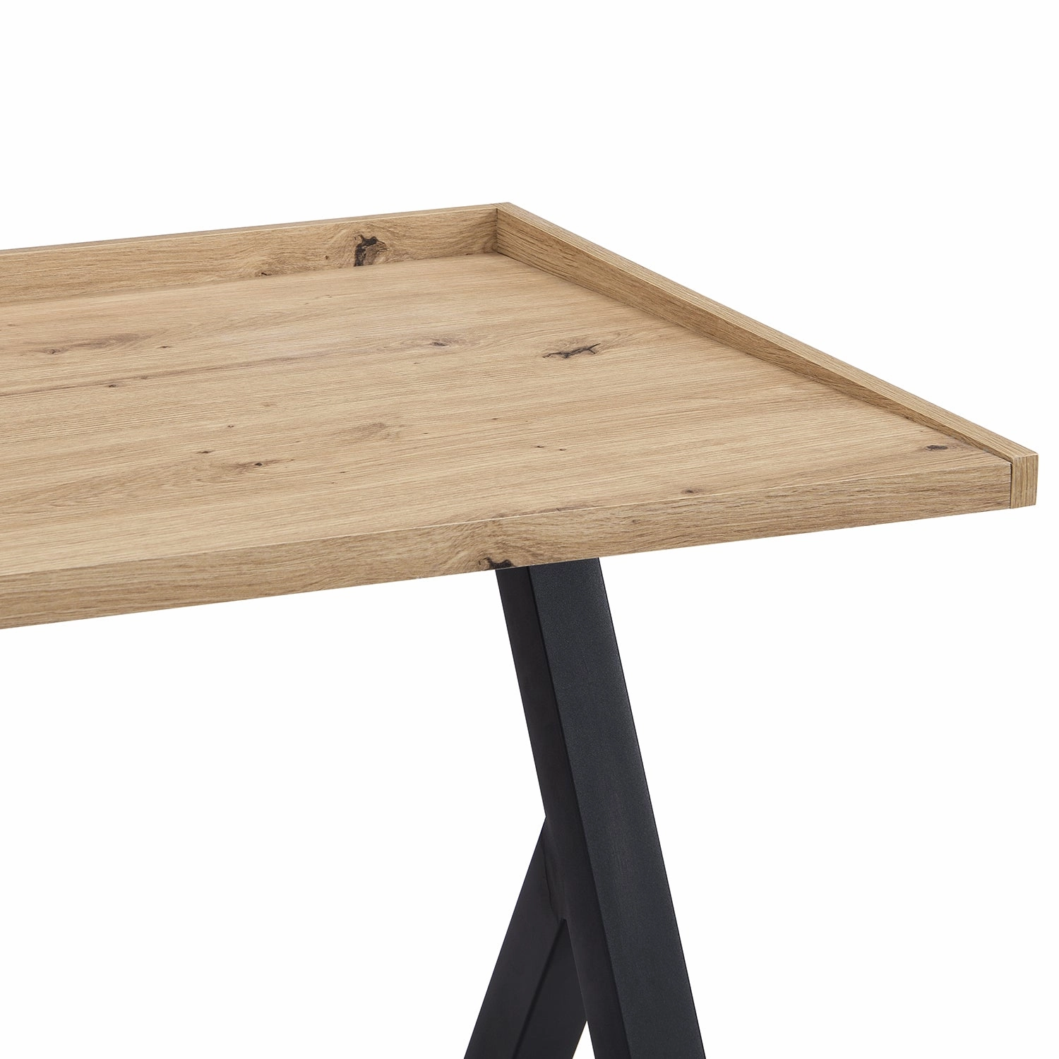 Lytton 1-Drawer Oak Effect Desk with Angled Desk Top