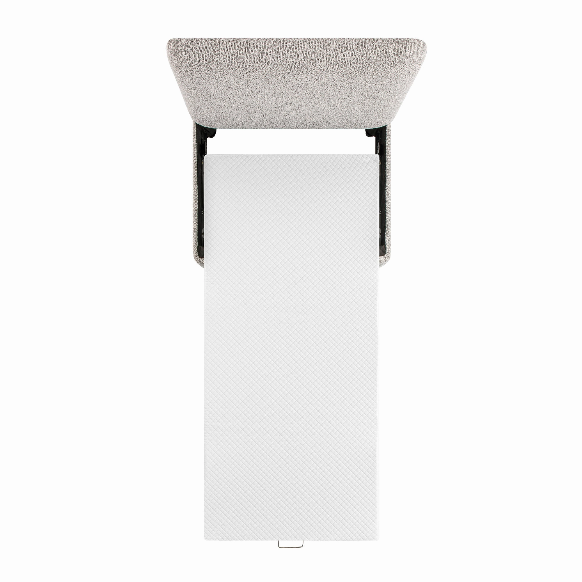 Magda Fold-Out Single Bed in an Ottoman, Mist Grey Boucle
