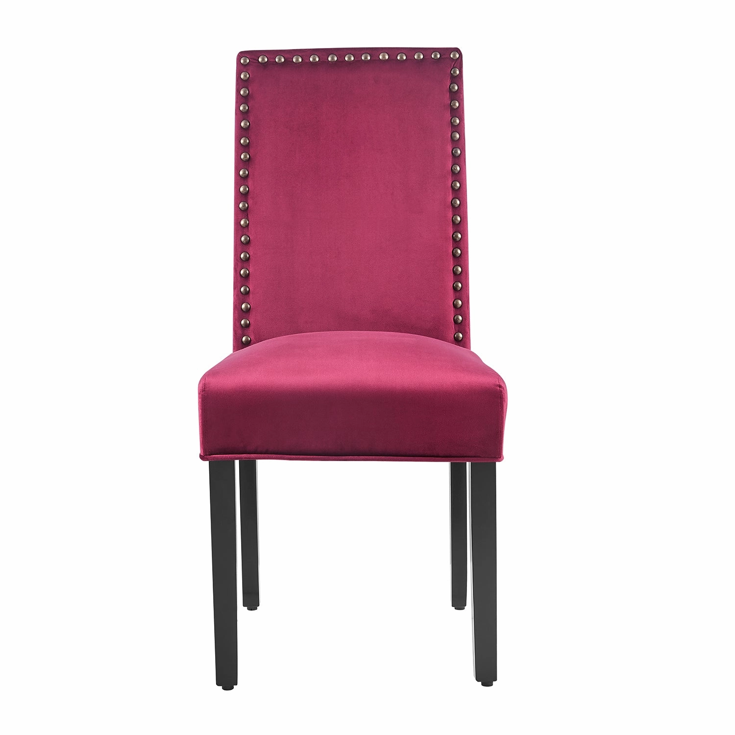 Maidwell Set of 2 Crimson Red Velvet Dining Chairs