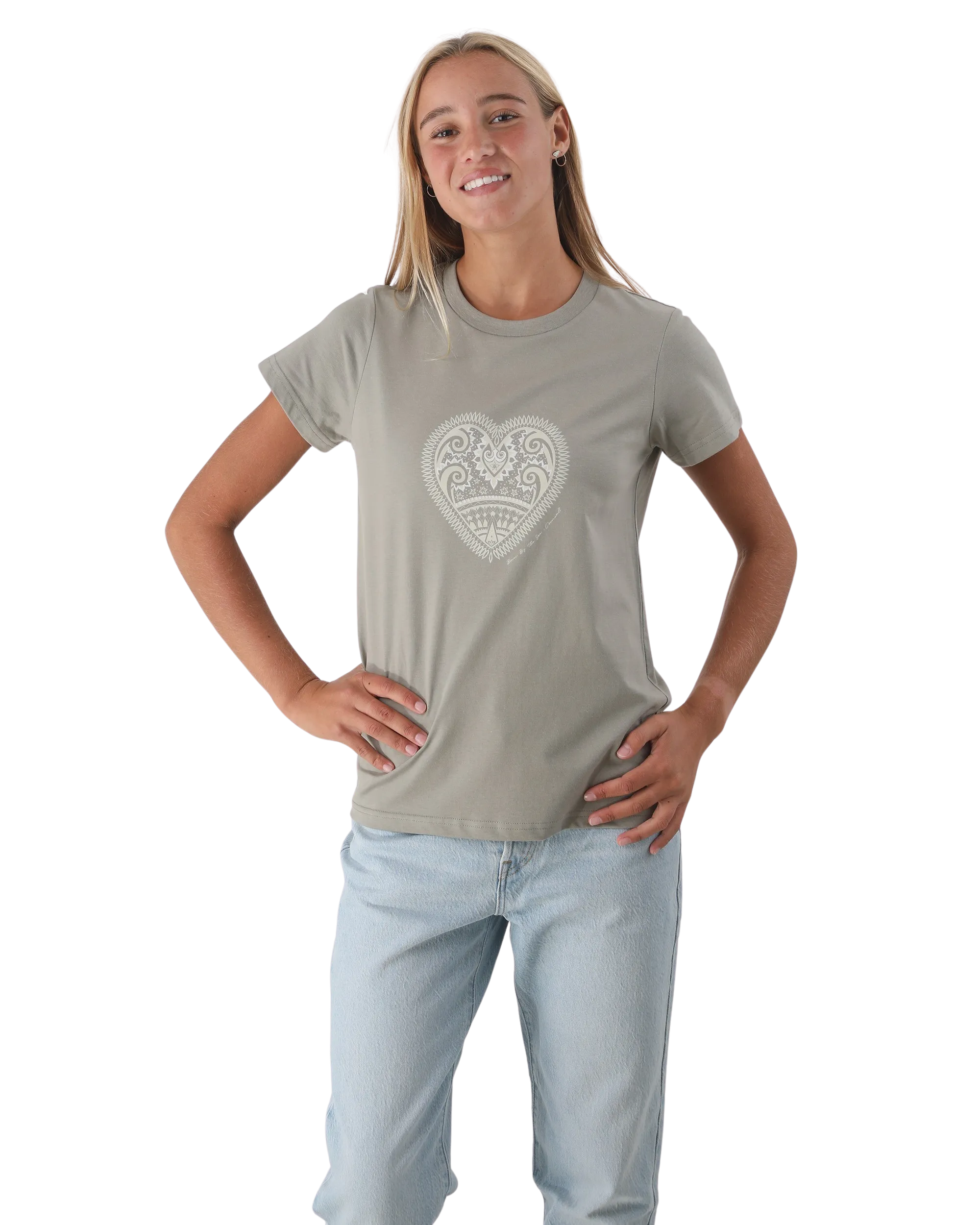 Mandala Heart T-Shirt in Eucalyptus