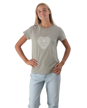 Mandala Heart T-Shirt in Eucalyptus