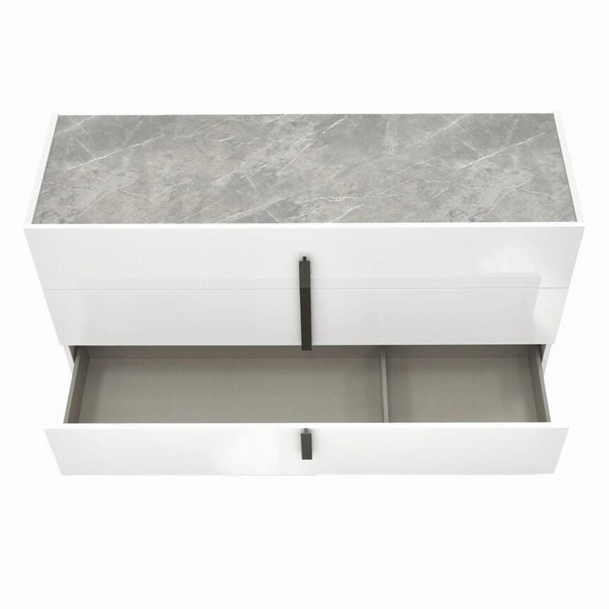 Mara 6 Drawer Dresser - White Lacquer