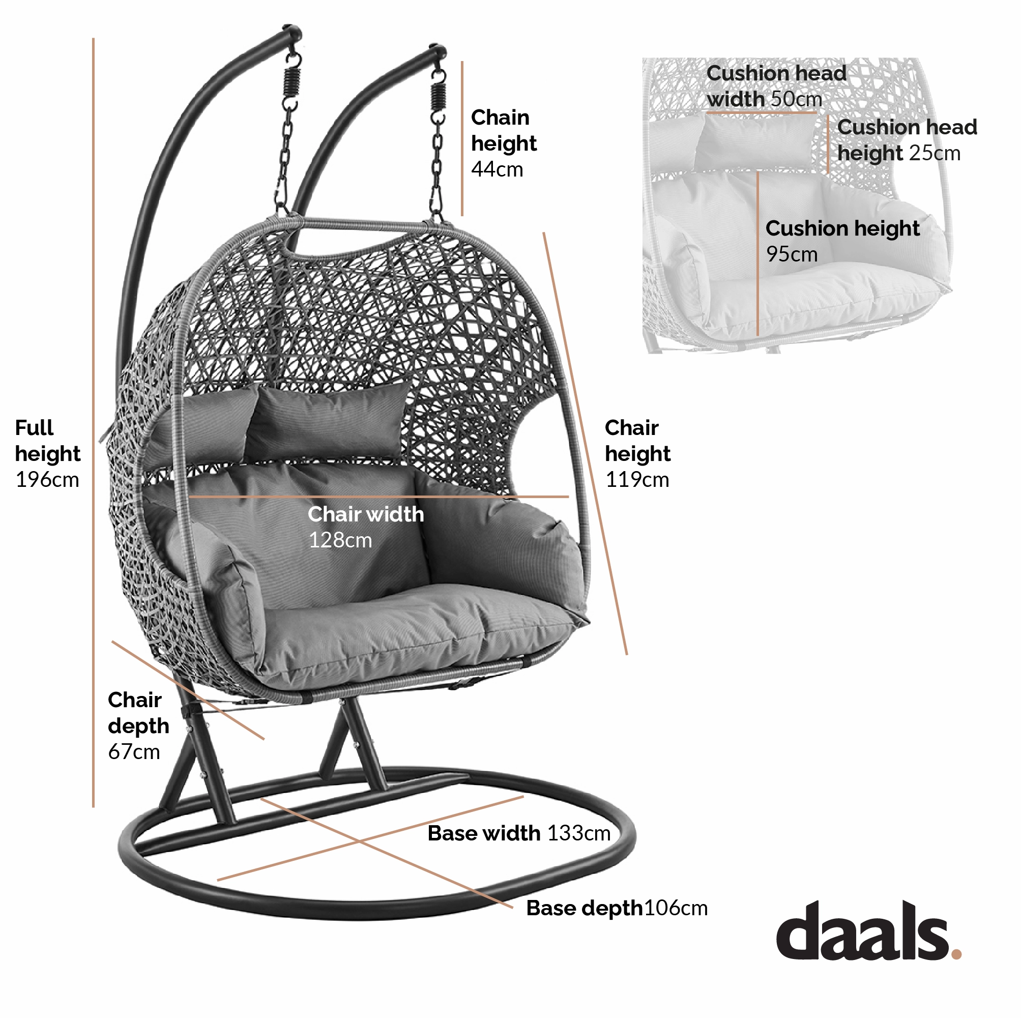 Maren Indoor Outdoor Double Hanging Chair