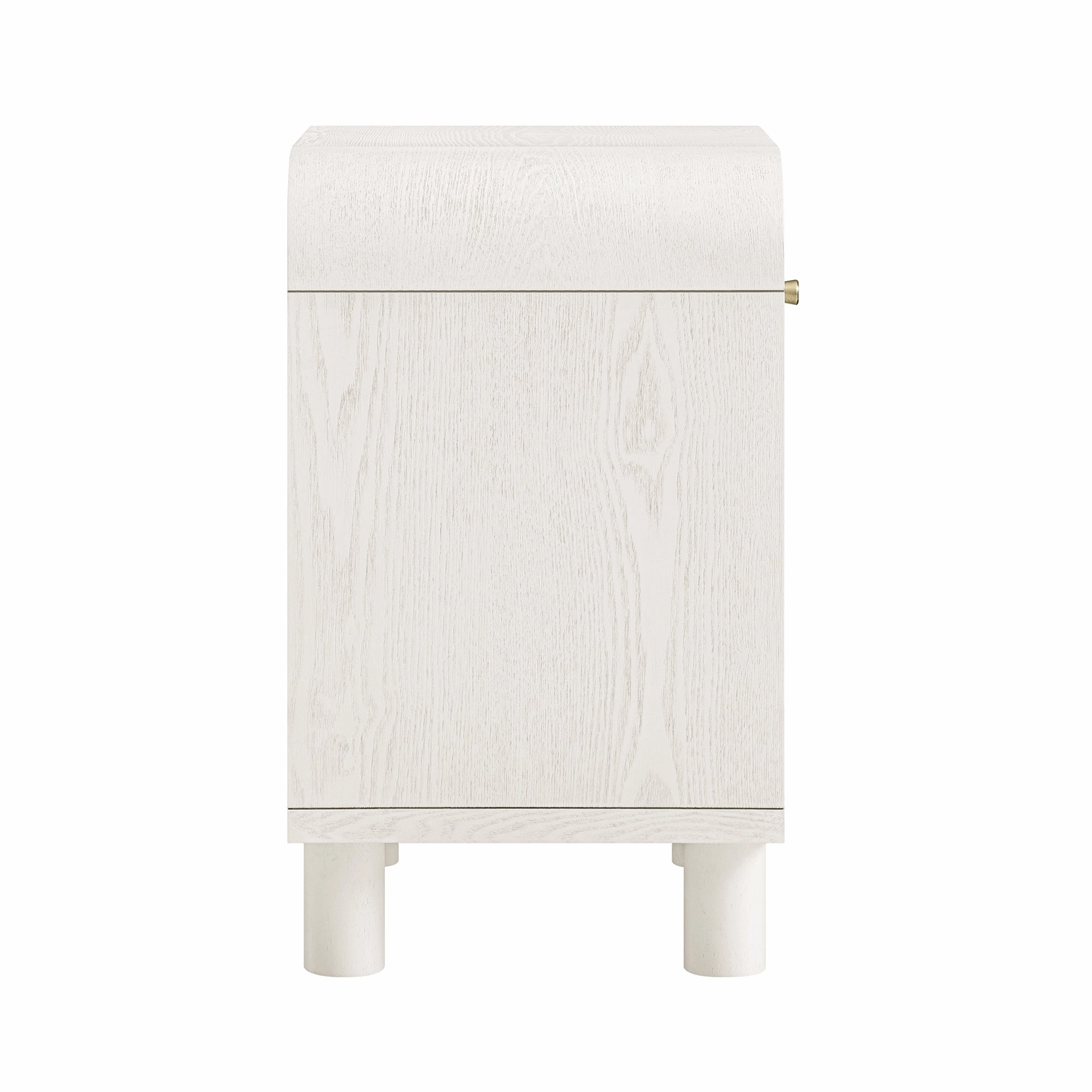 Maude 1 Drawer Bedside Table, Washed White Ash with Raffia