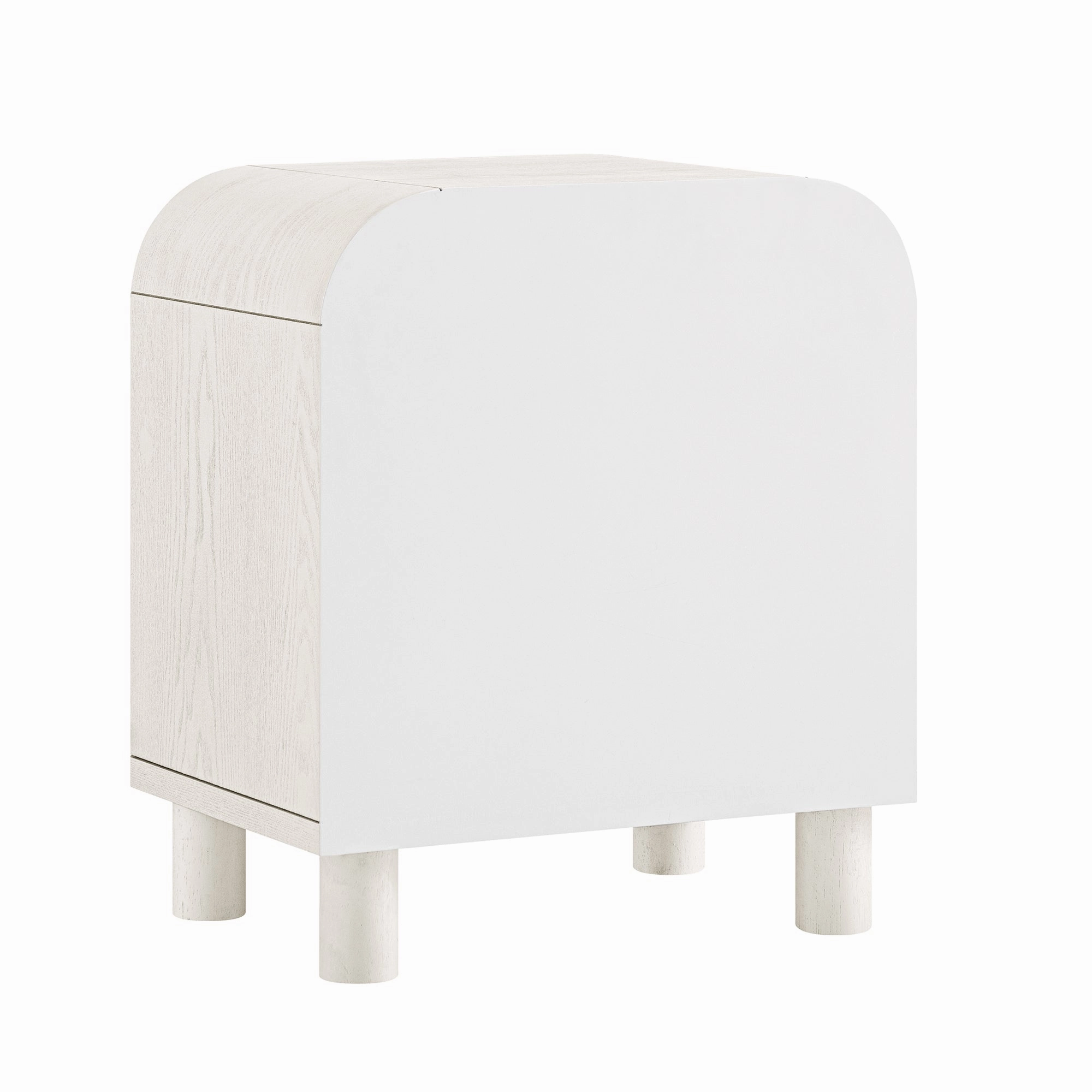 Maude 1 Drawer Bedside Table, Washed White Ash