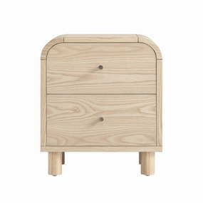 Maude 2 Drawer Bedside Table, Natural Ash