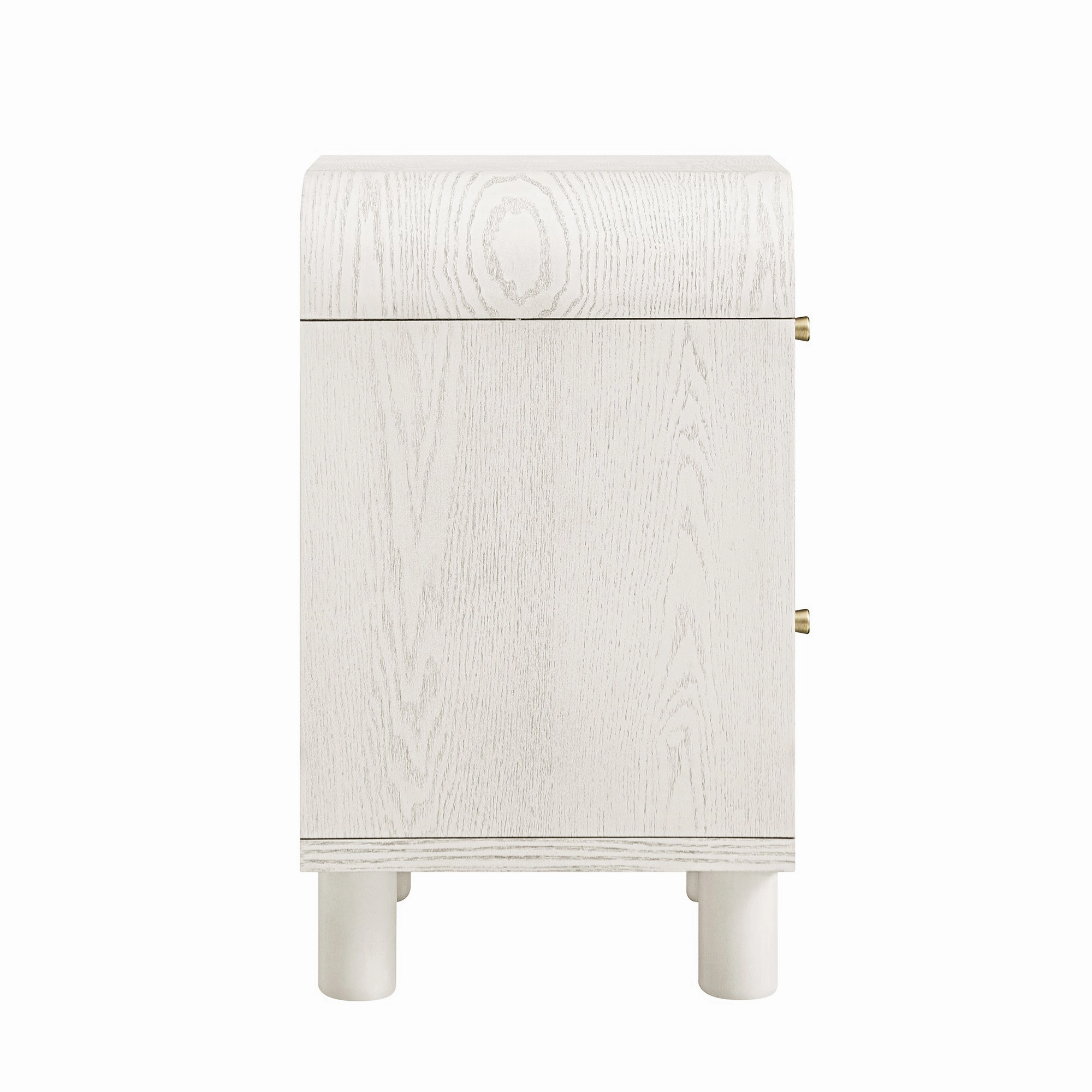 Maude 2 Drawer Bedside Table, Washed White Ash