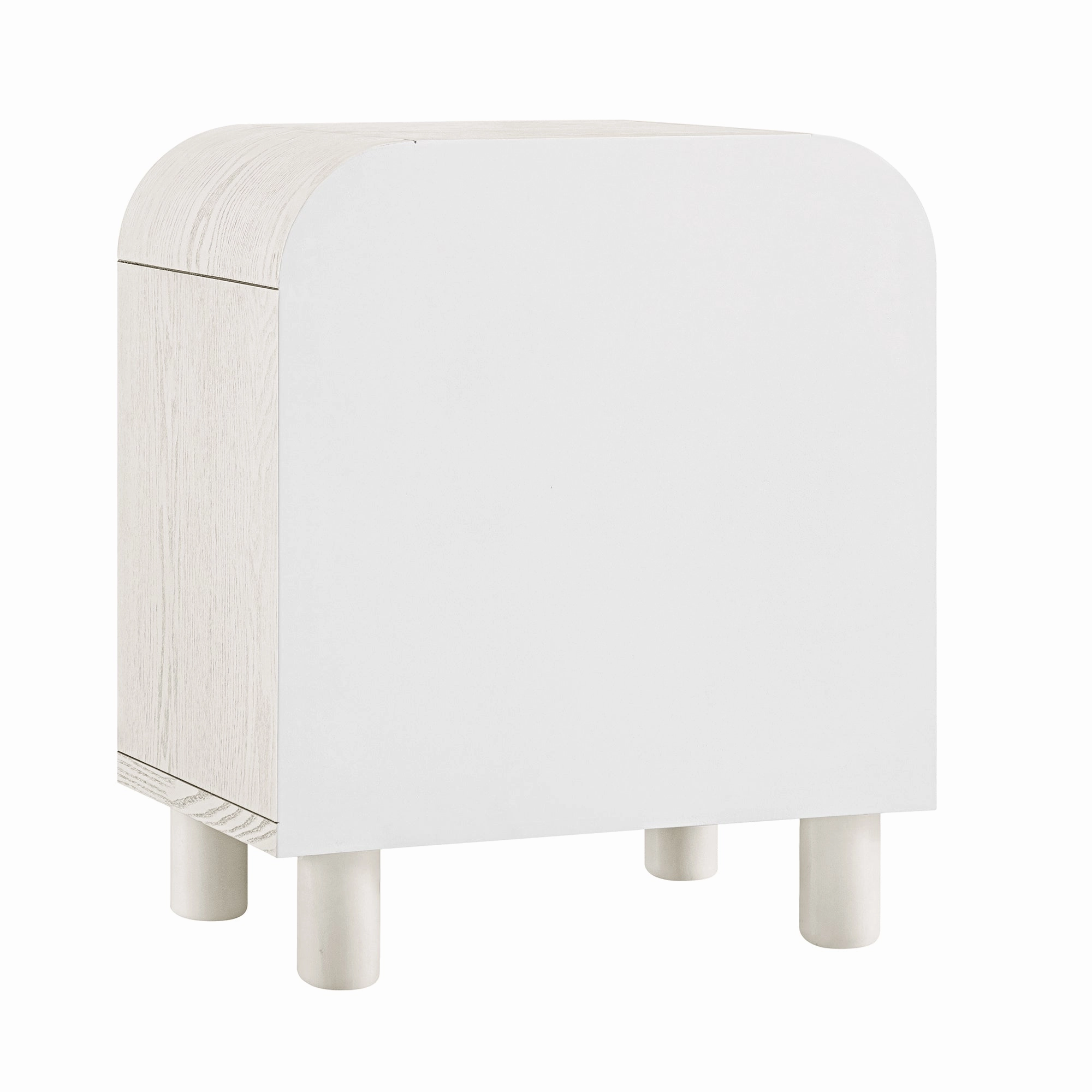 Maude 2 Drawer Bedside Table, Washed White Ash