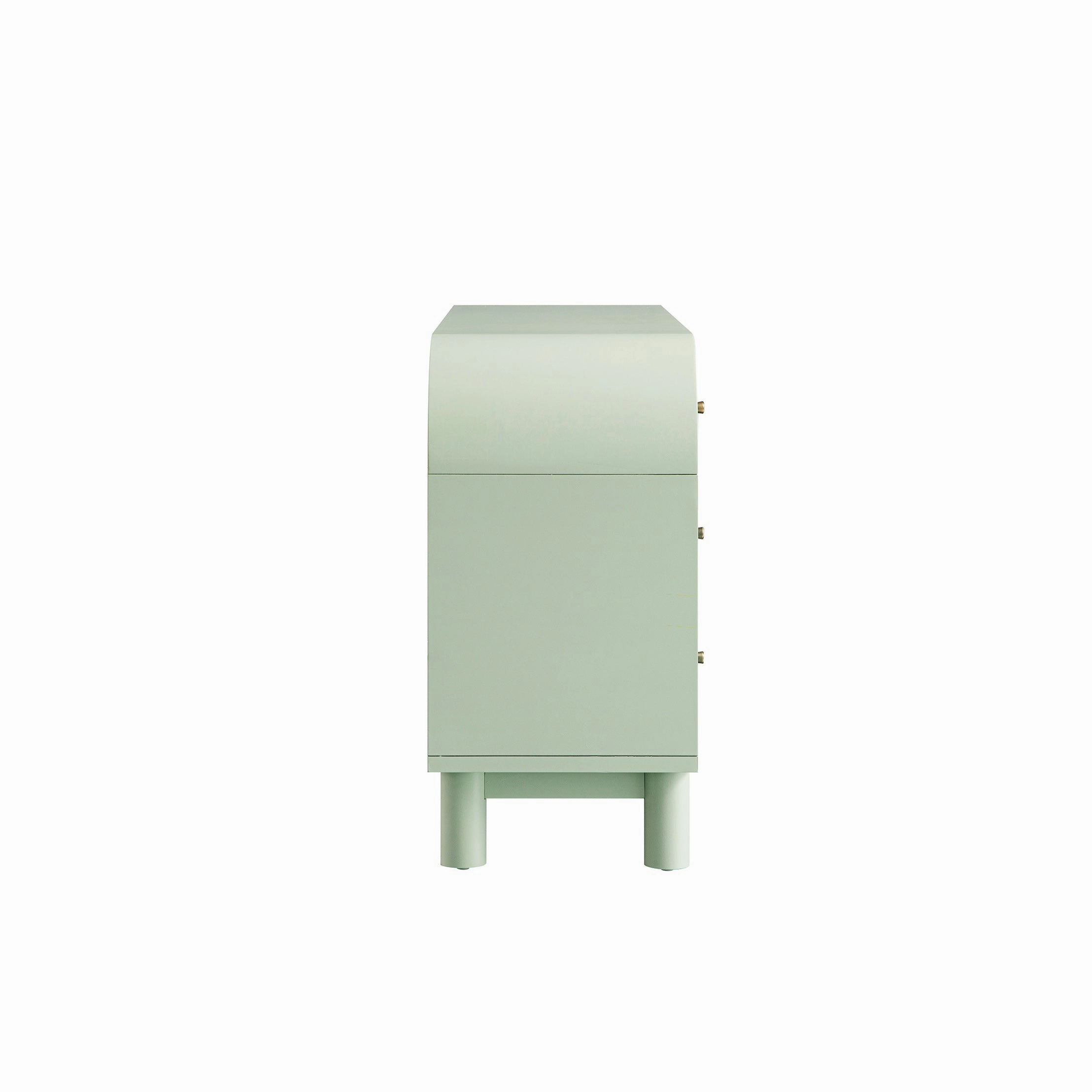 Maude 9 Drawer Chest, Muted Pistachio Ash with Raffia
