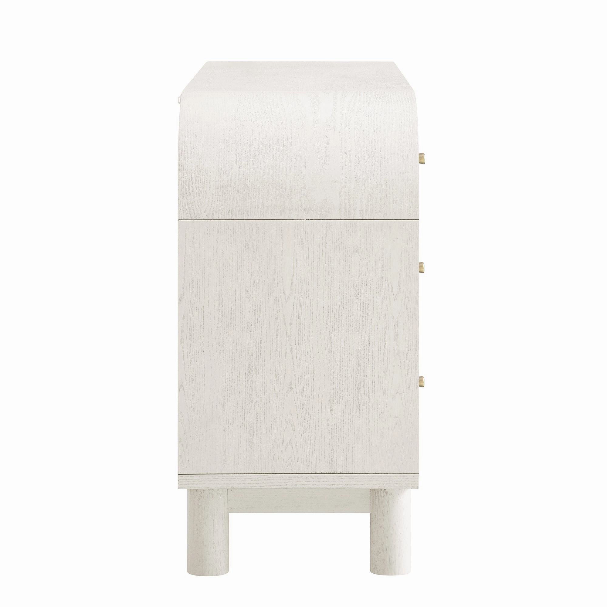 Maude 9 Drawer Chest, Washed White Ash with Raffia