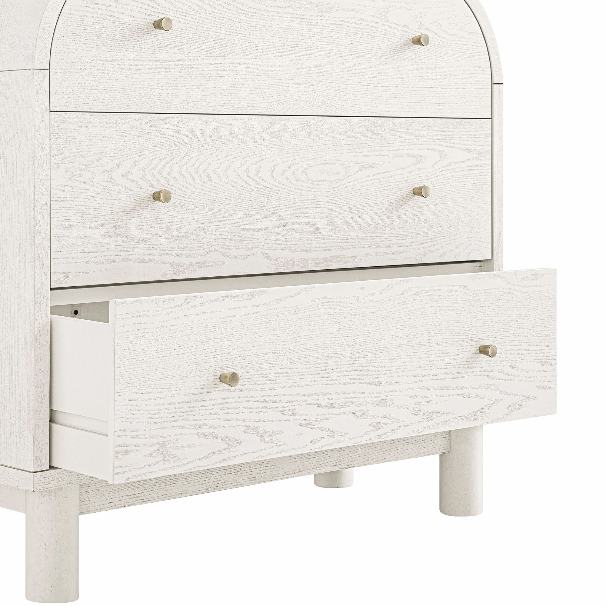 Maude Chest of 3 Drawers, Washed White Ash