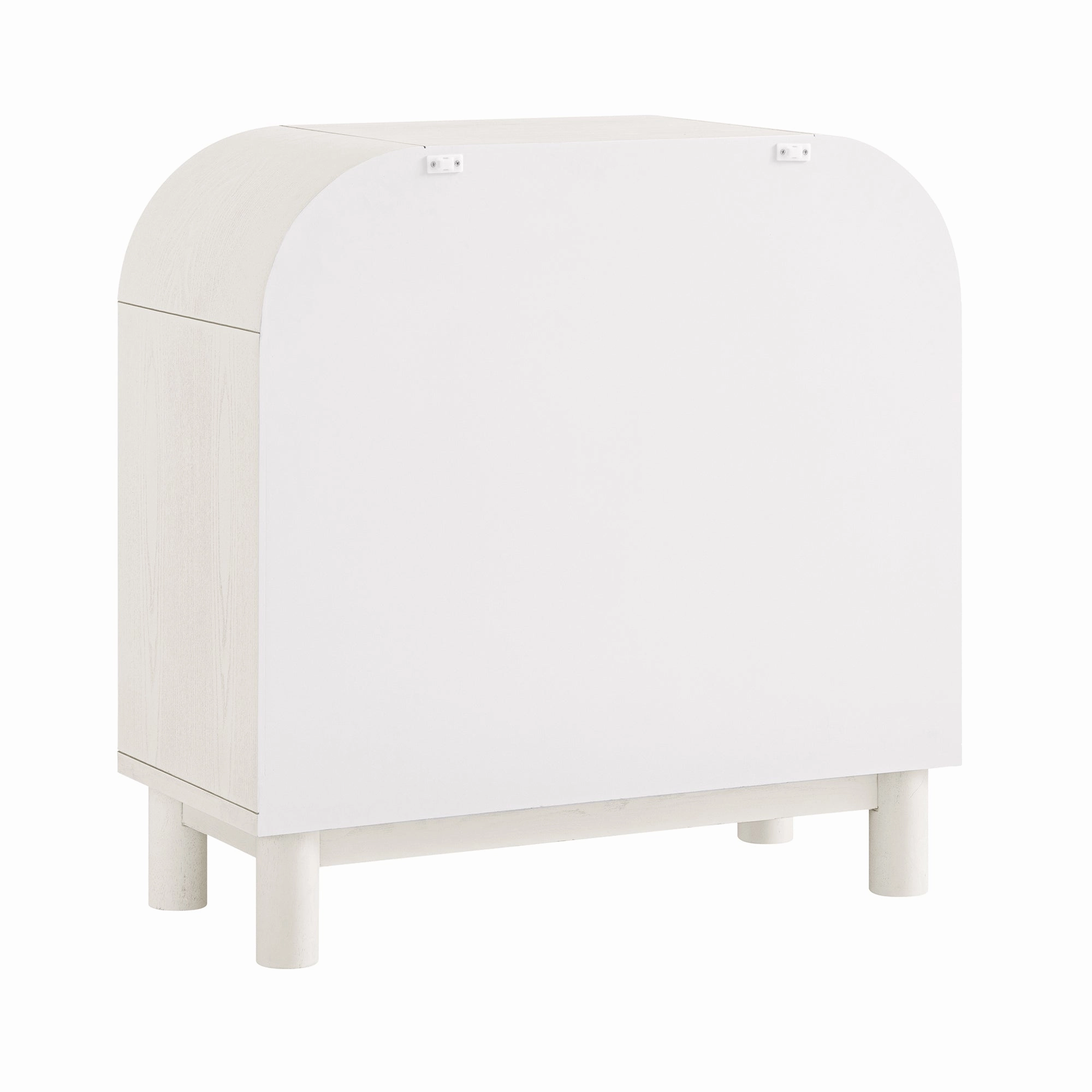 Maude Chest of 3 Drawers, Washed White Ash with Raffia