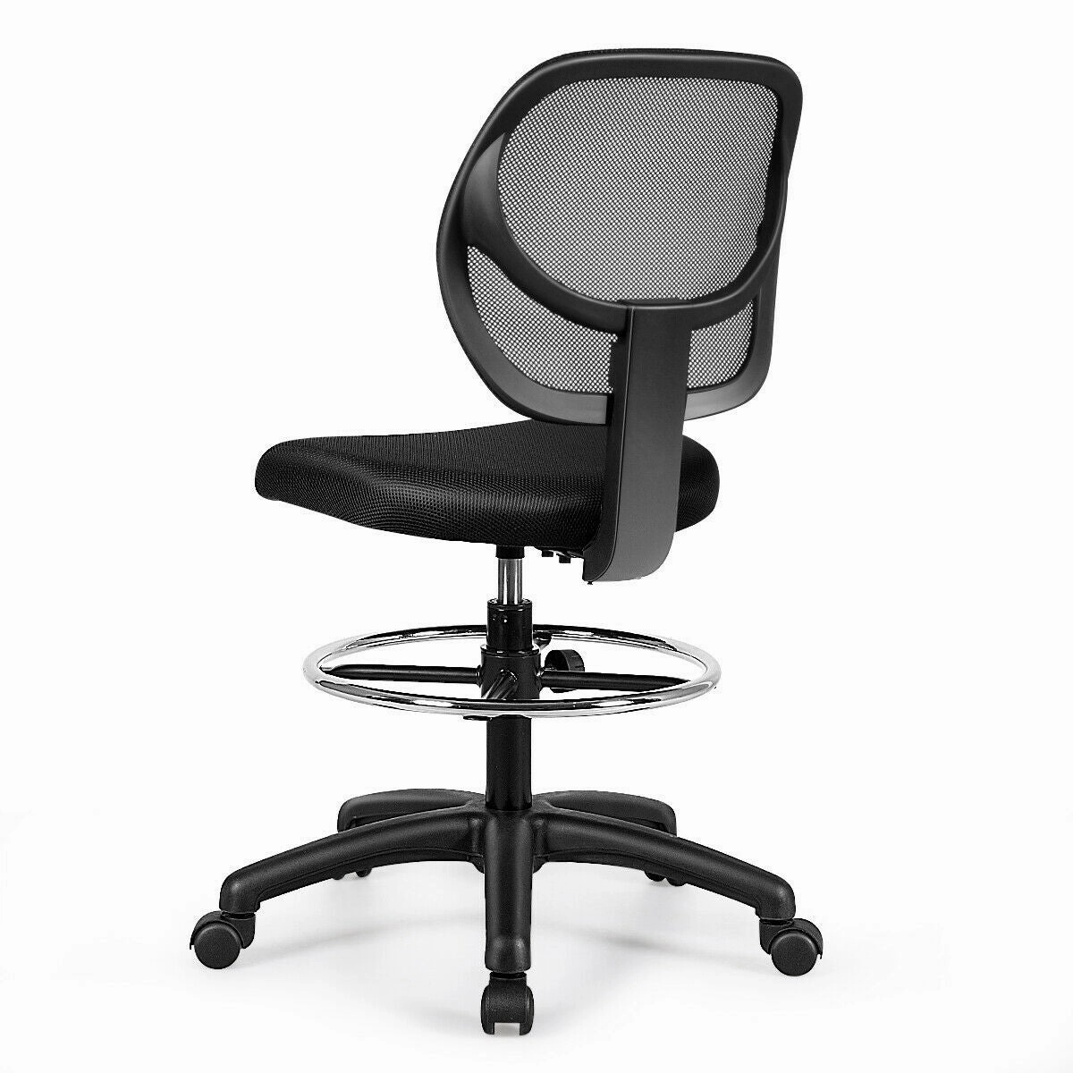 Mesh Drafting Chair, Standing Desk Chair w/Footrest Ring