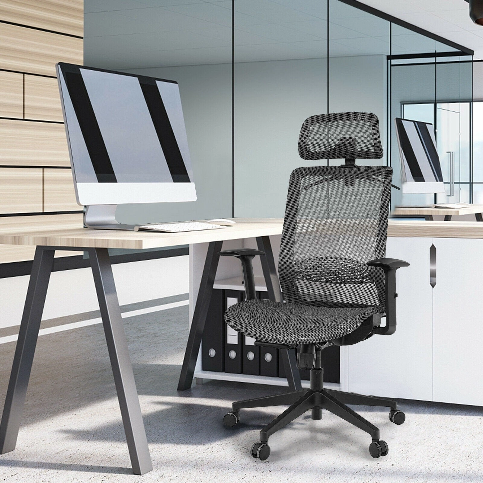 Mesh Office Chair, Ergonomic Office Chair with Headrest