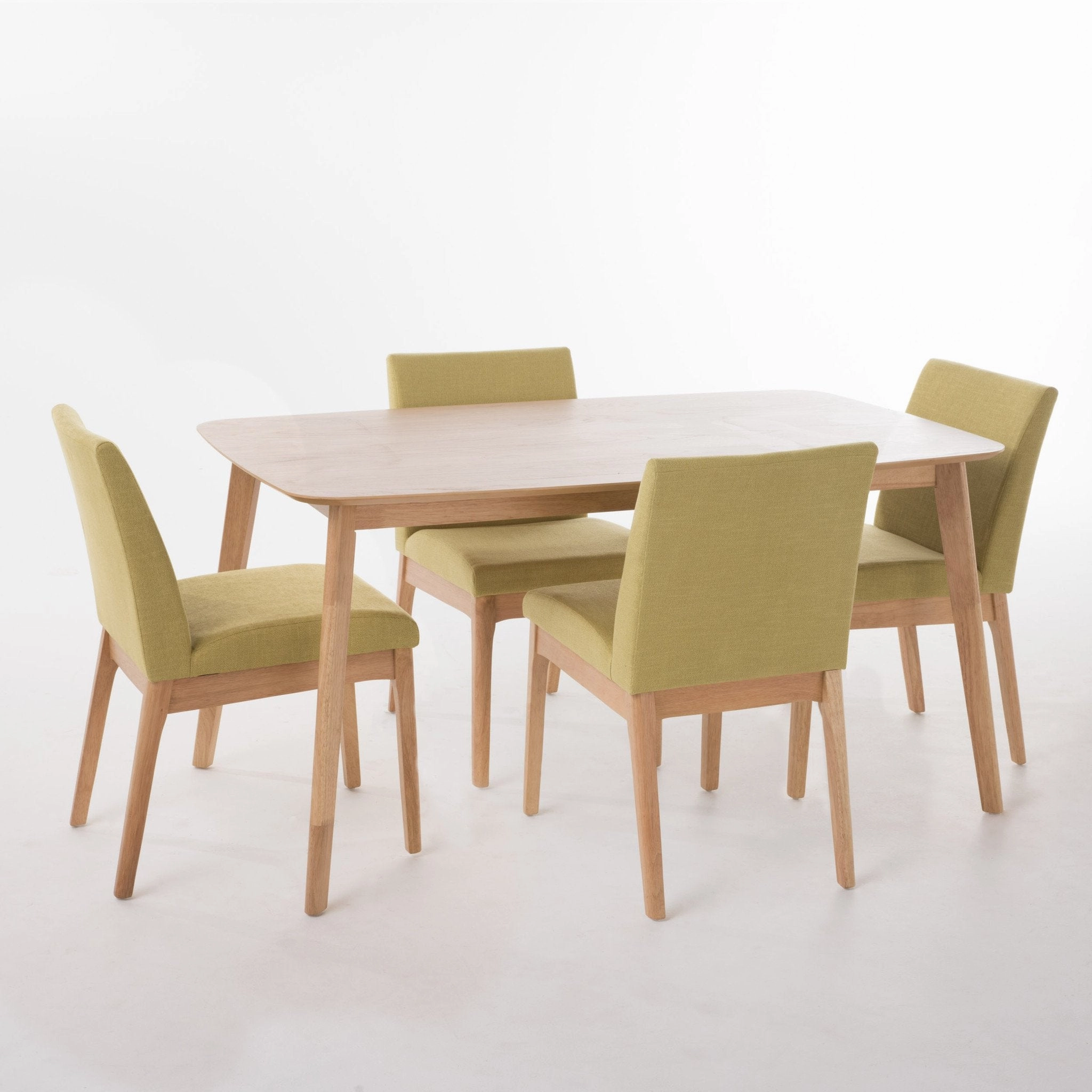 Mid Century Fabric & Wood Finish 5 Piece Dining Set - NH082992