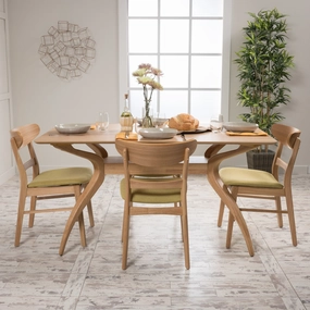 Mid Century Fabric & wood Finish 5 Piece Dining Set - NH223992 kitchen accessories, table linens