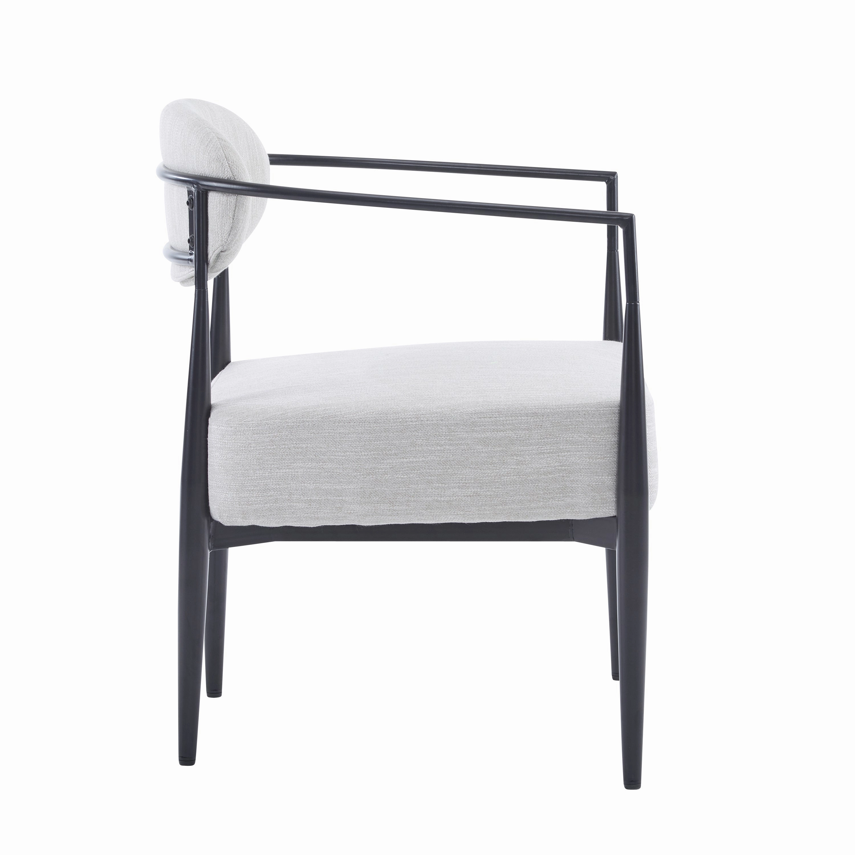 Mid-Century Fabric Dining Chair with Tapered Legs & Pocket Spring Seat