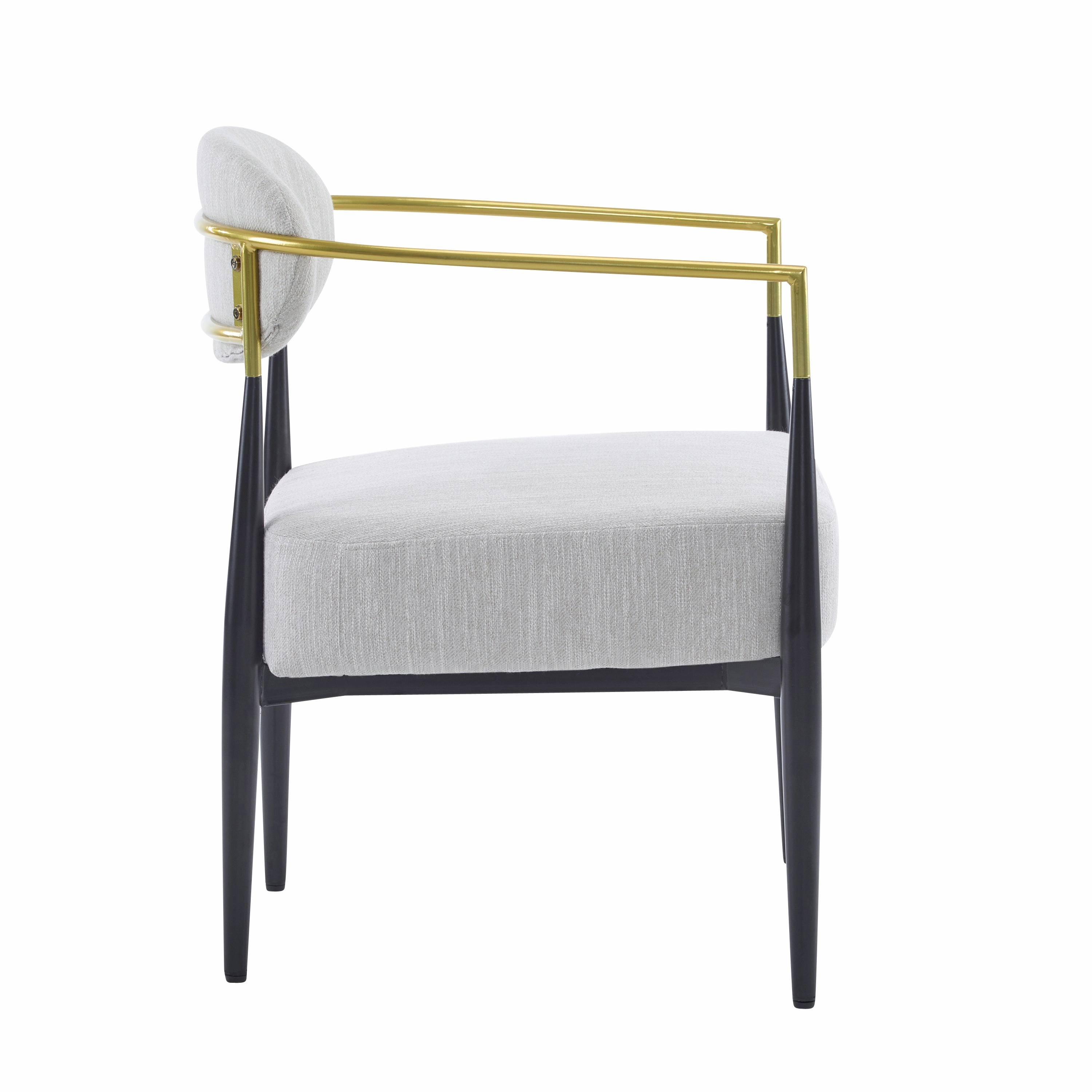 Mid-Century Fabric Dining Chair with Tapered Legs & Pocket Spring Seat