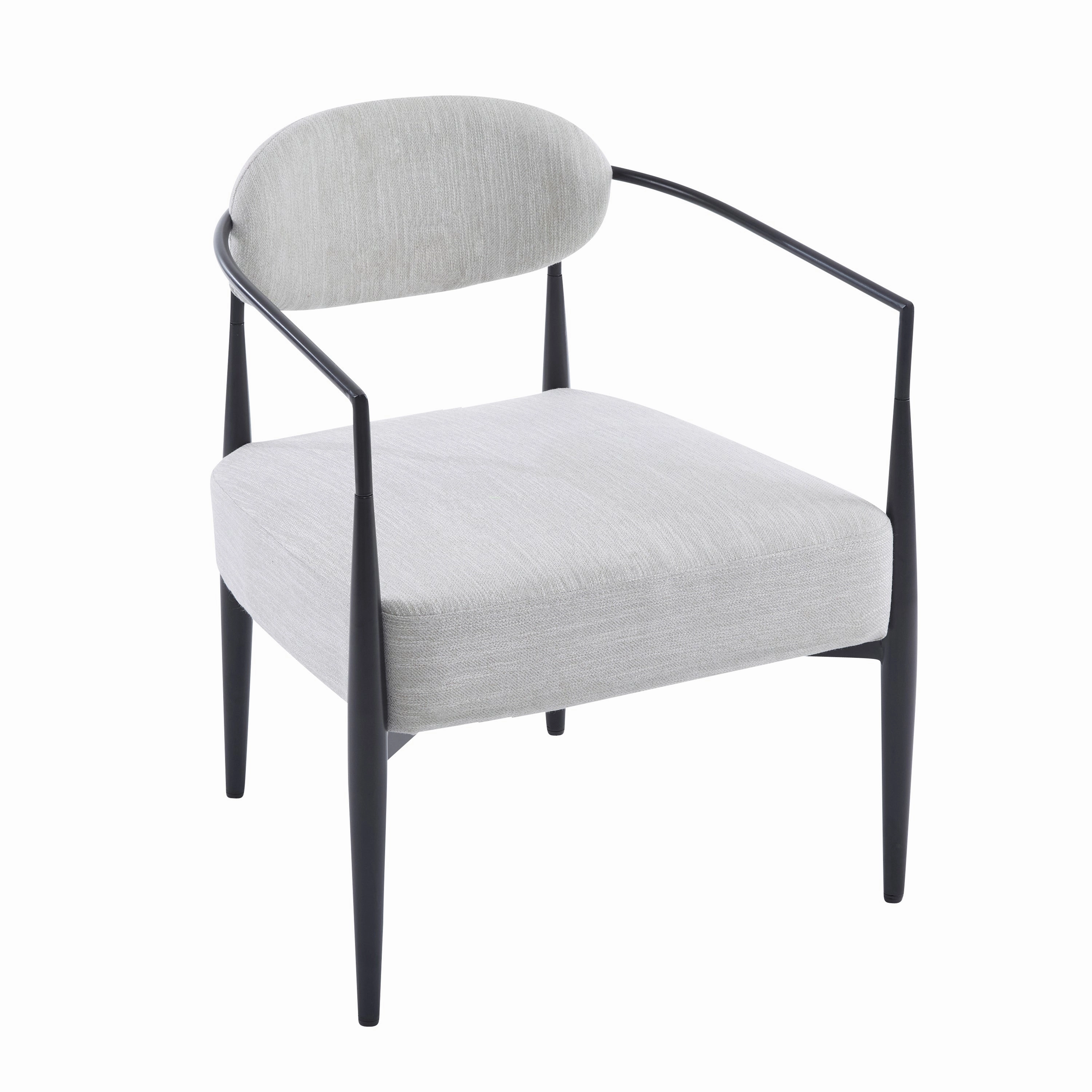 Mid-Century Fabric Dining Chair with Tapered Legs & Pocket Spring Seat
