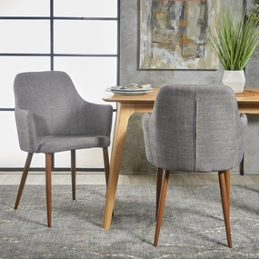 Mid Century Fabric Dining Chair with Wood Finished Metal Legs (Set of 2) - NH337103 kitchen accessories, table linens