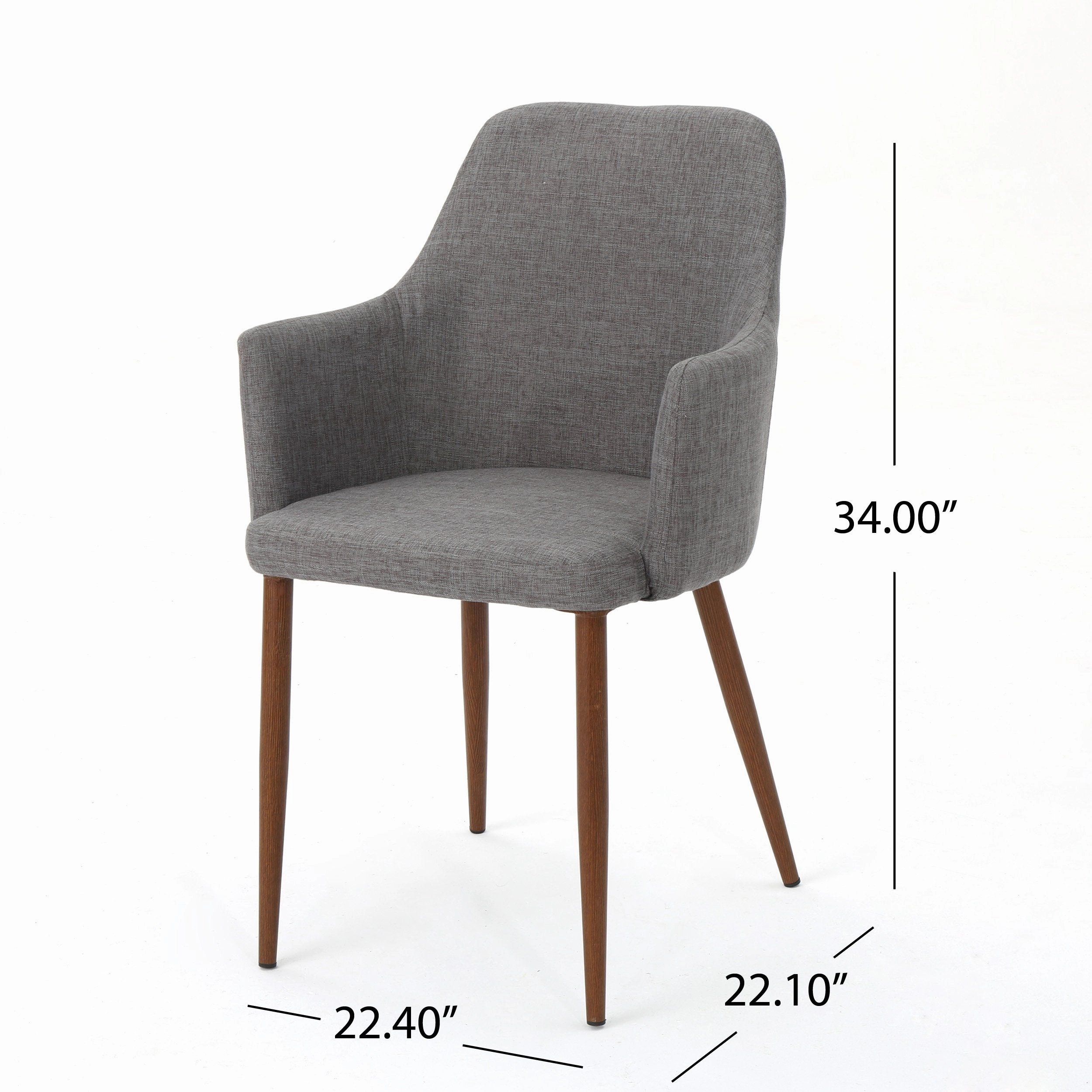 Mid Century Fabric Dining Chair with Wood Finished Metal Legs (Set of 2) - NH337103