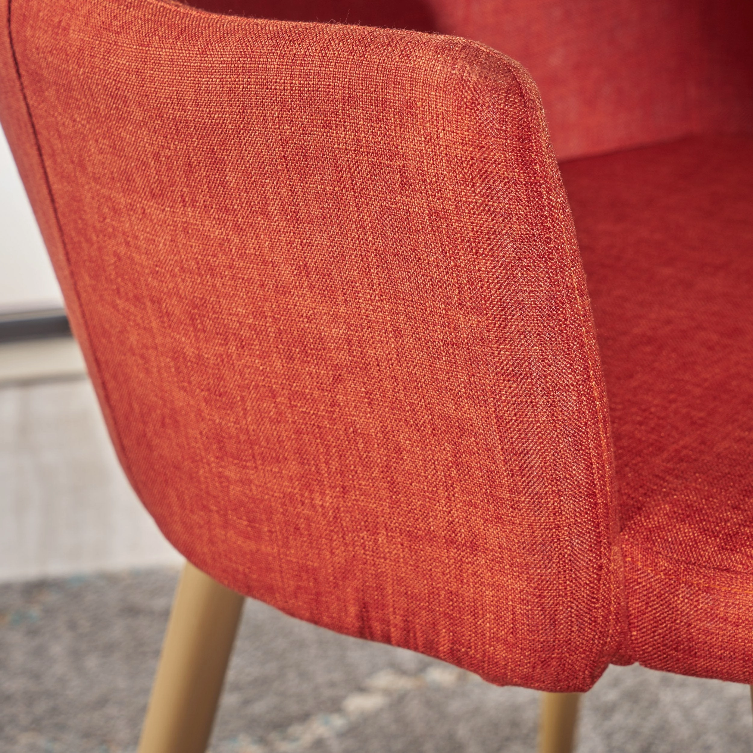 Mid Century Fabric Dining Chair with Wood Finished Metal Legs (Set of 2) - NH337103