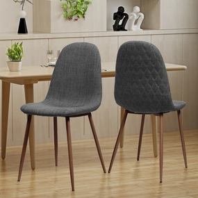 Mid Century Fabric Dining Chairs with Wood Finished Legs - Set of 2 - NH302303 kitchen accessories, table linens