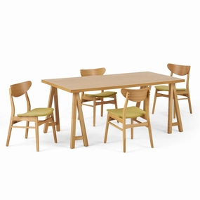 Mid-Century Modern 5 Piece Dining Set with A-Frame Table - NH543313 kitchen accessories, table linens