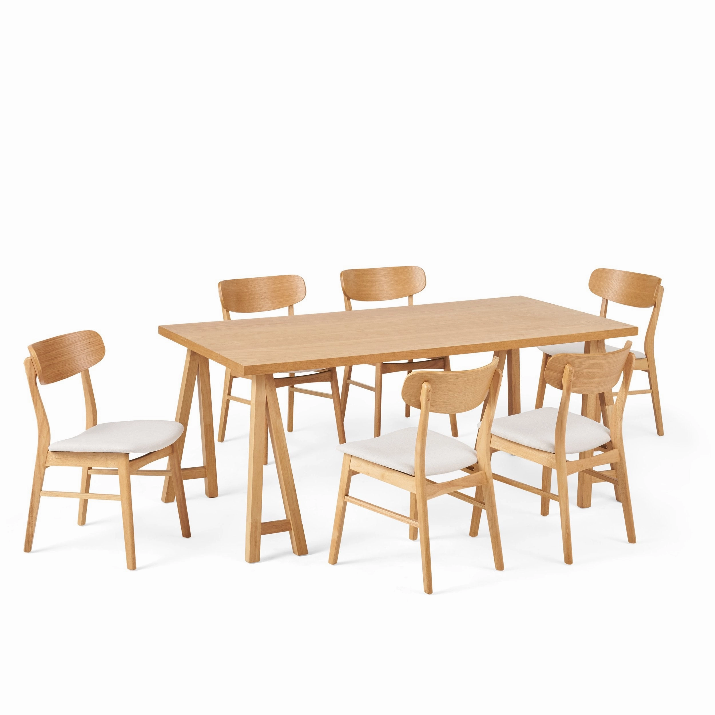 Mid-Century Modern 7 Piece Dining Set with A-Frame Table - NH043313