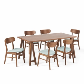 Mid-Century Modern 7 Piece Dining Set with A-Frame Table - NH043313 kitchen accessories, table linens