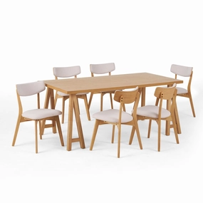 Mid-Century Modern 7 Piece Dining Set with A-Frame Table - NH483313 kitchen accessories, table linens