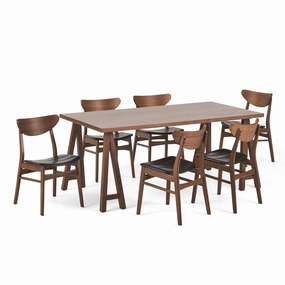 Mid-Century Modern 7 Piece Dining Set with A-Frame Table - NH592313 kitchen accessories, table linens