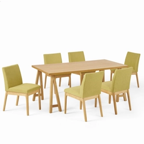Mid-Century Modern 7 Piece Dining Set with A-Frame Table - NH833313 kitchen accessories, table linens