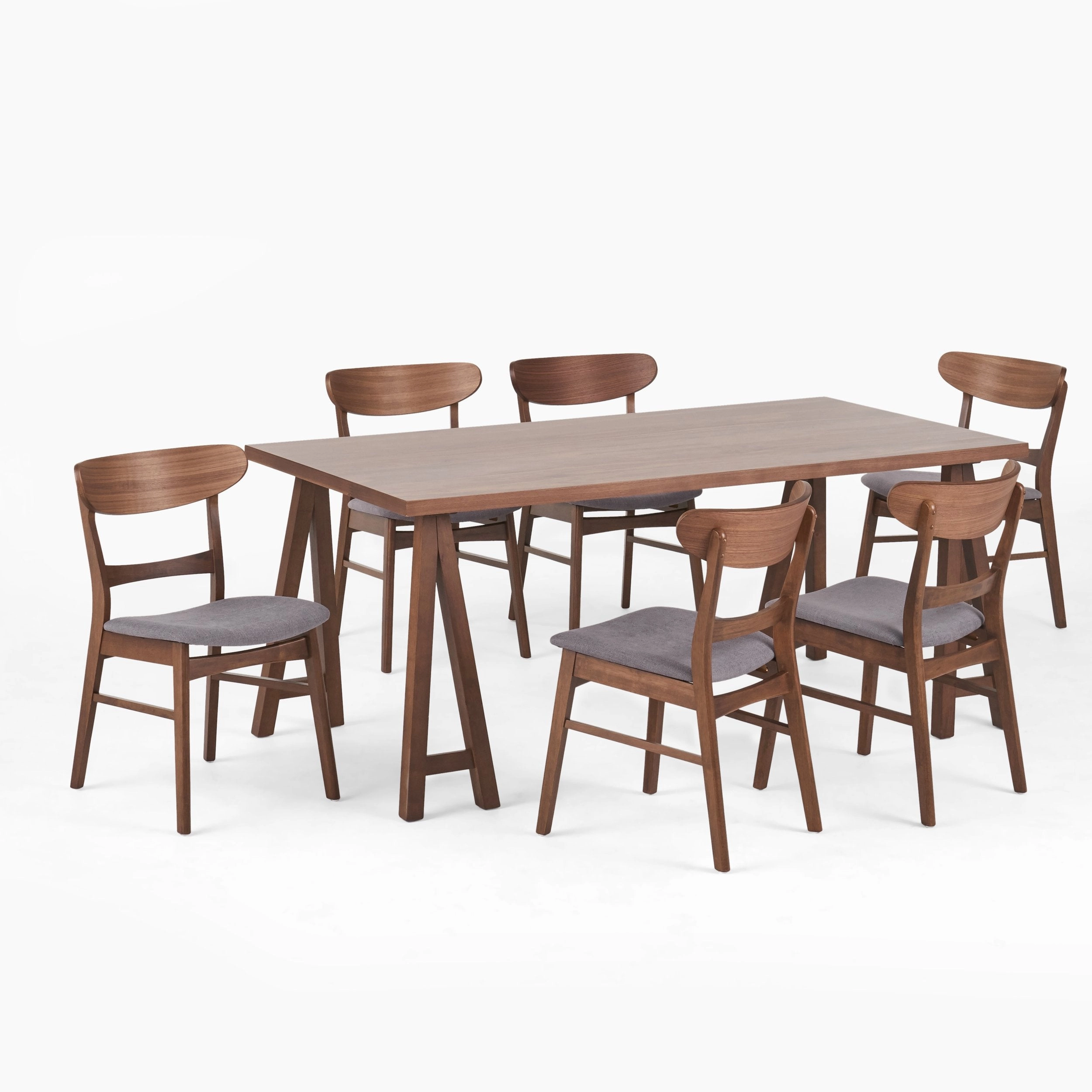 Mid-Century Modern 7 Piece Dining Set with A-Frame Table - NH992313