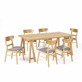 Mid-Century Modern 7 Piece Dining Set with A-Frame Table - NH992313 kitchen accessories, table linens
