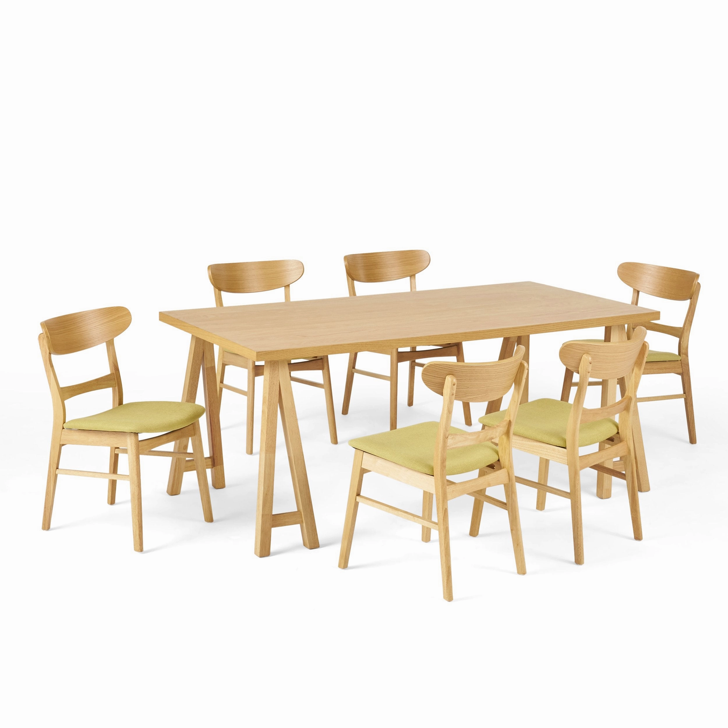 Mid-Century Modern 7 Piece Dining Set with A-Frame Table - NH992313