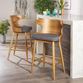 Mid Century Modern Fabric Barstools (Set of 2) - NH285403 kitchen accessories, table linens