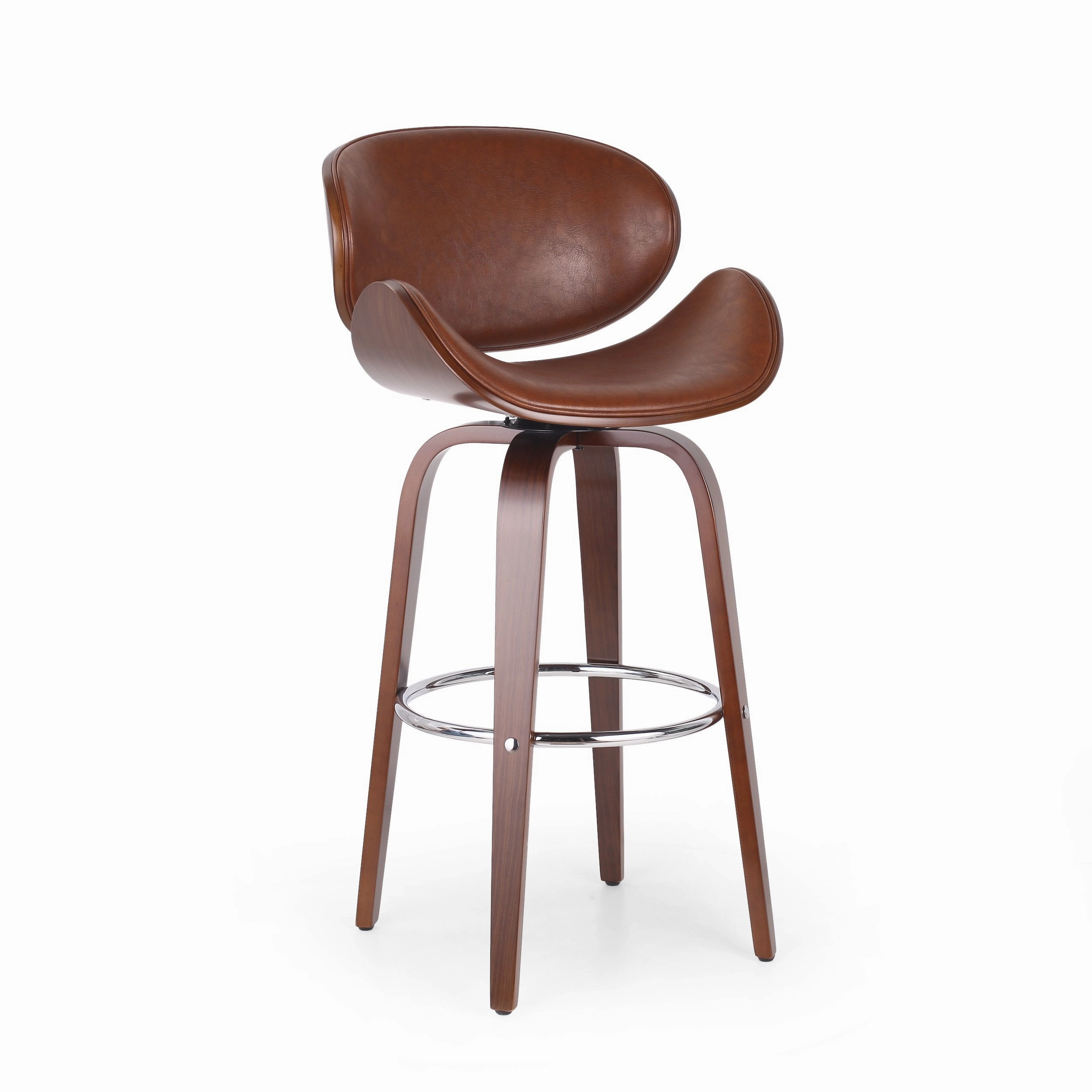 Mid-Century Modern Upholstered Swivel Barstool - NH661413