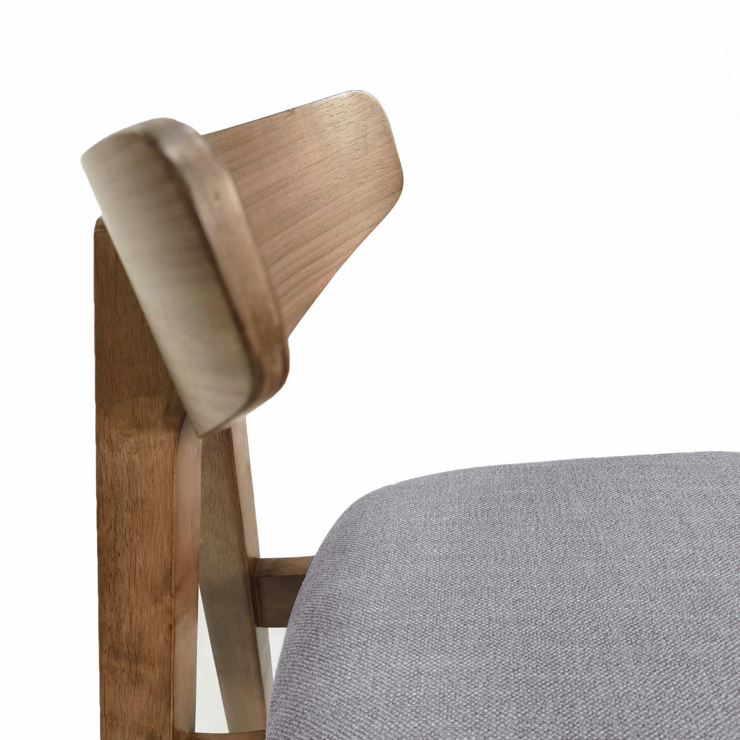 Mid Century Modern Upholstered Wood Counter Stools (Set of 2)