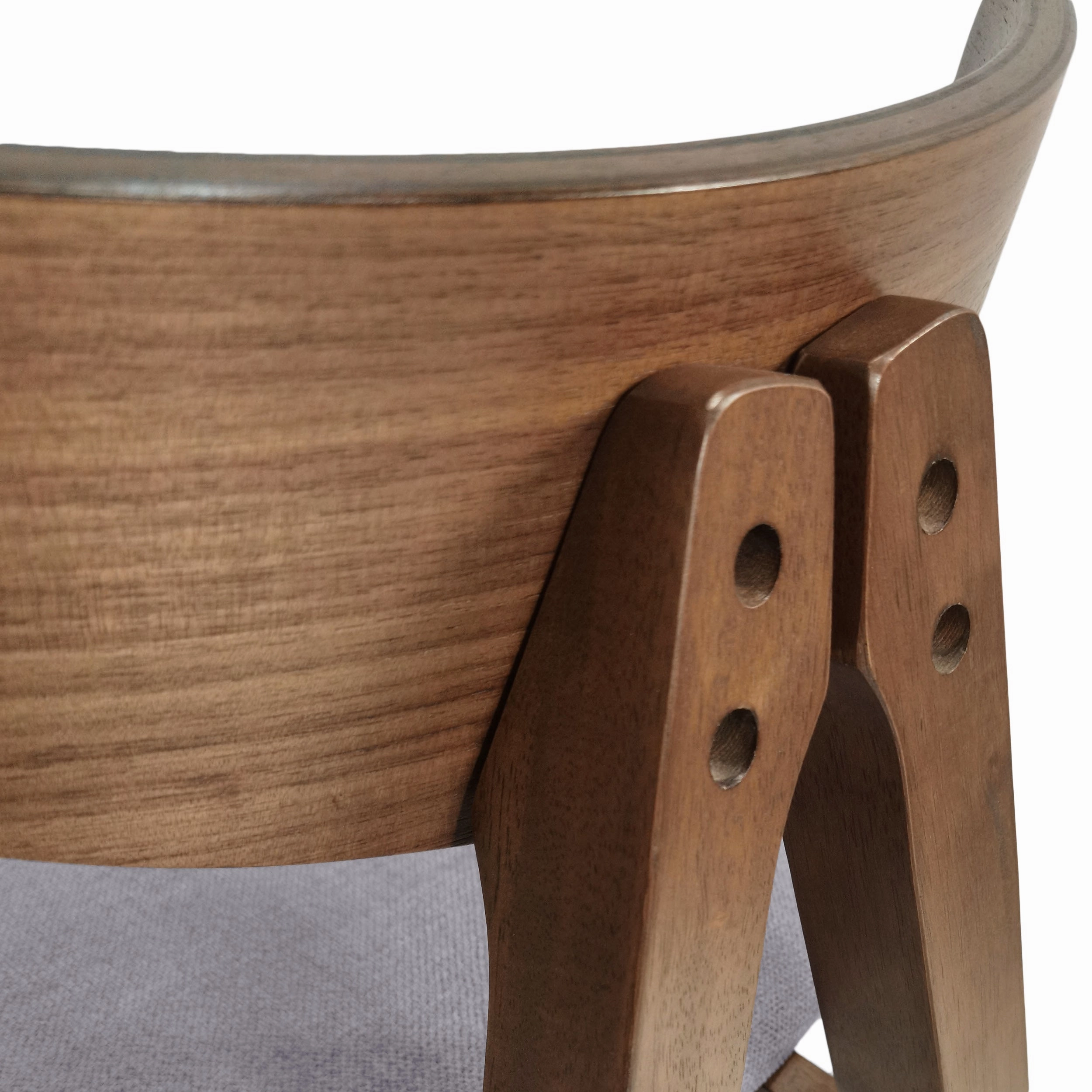 Mid Century Modern Upholstered Wood Counter Stools (Set of 2)