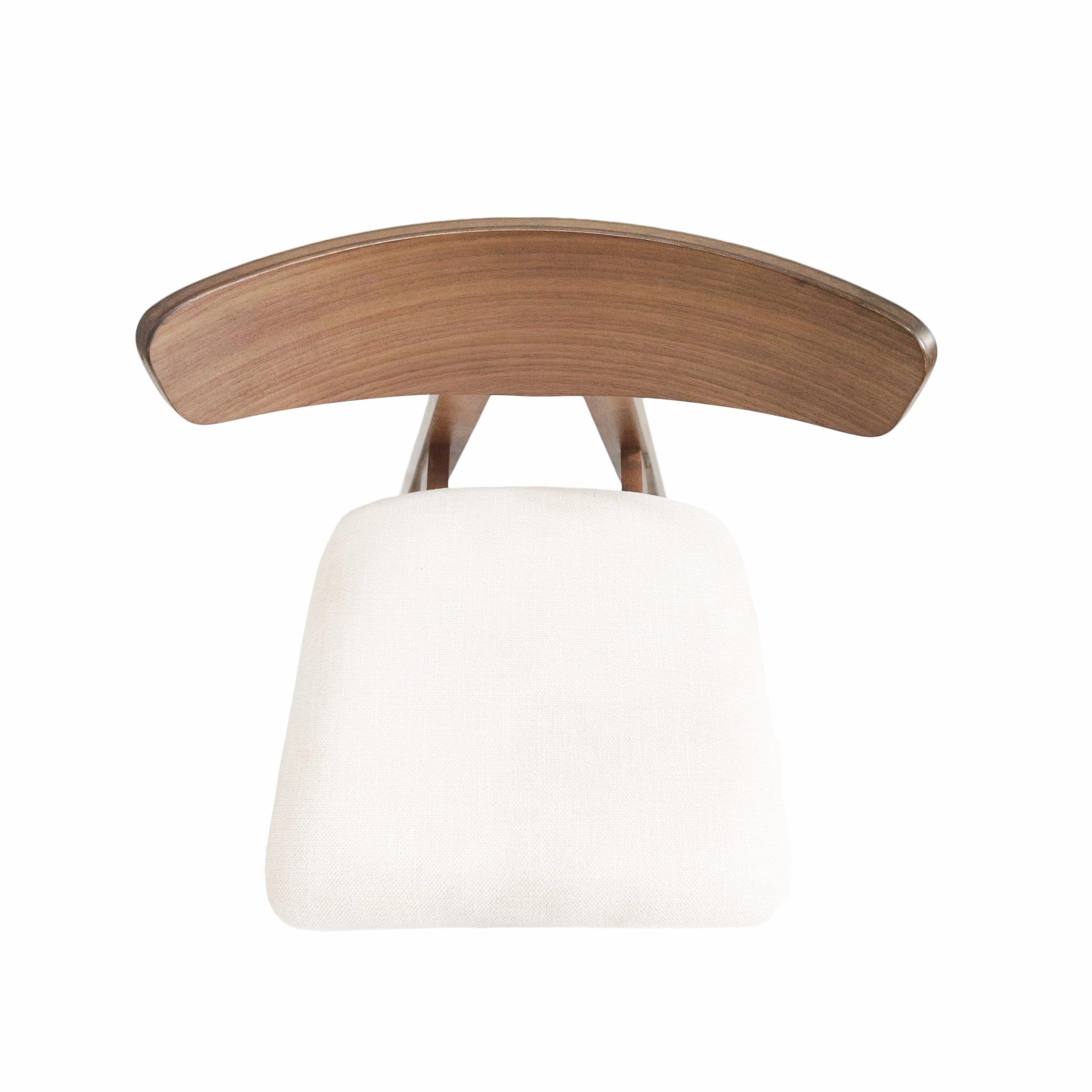 Mid Century Modern Upholstered Wood Counter Stools (Set of 2)