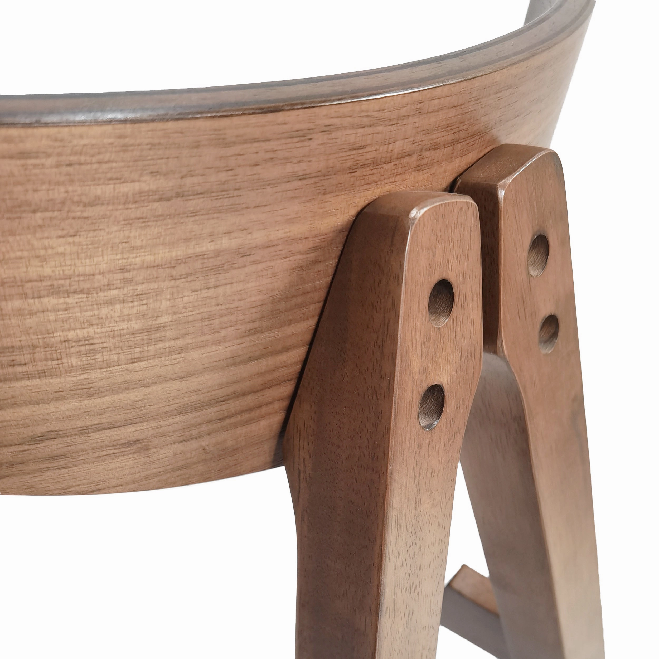 Mid Century Modern Upholstered Wood Counter Stools (Set of 2)