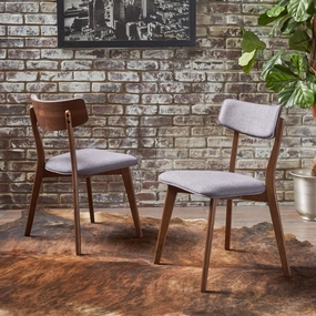 Mid-Century Walnut Finished Frame Dining Chairs (Set of 2) - NH082103 kitchen accessories, table linens