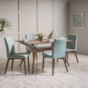 Mid Century Wood Finish 5 Piece Dining Set - NH613992 kitchen accessories, table linens